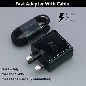 Fast USB Charger Adapter Plug & 2M Charging Cable For Samsung Galaxy Phones Lot - Picture 1 of 12