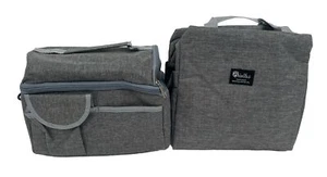 Gray Set of 2 Insulated Zipper Lunch Bag and Tote - Picture 1 of 9