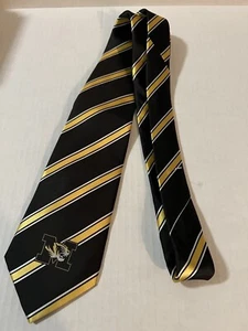 MU- University of Missouri Tigers mens tie black and gold. NWOT. Eagles Wings - Picture 1 of 4