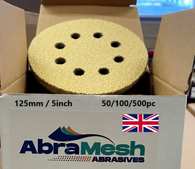 125mm Sanding Discs 8 Hole 5 Inch Velcr Hook And Loop 40 - 400 Grit⭐⭐ • 75£