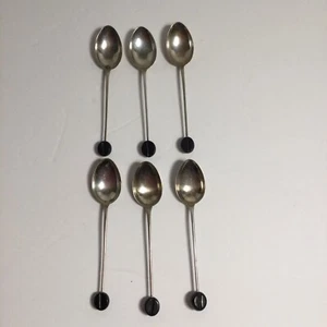 Set of 6 German 800 Silver Coffee Bean Demitasse Spoons - Picture 1 of 5