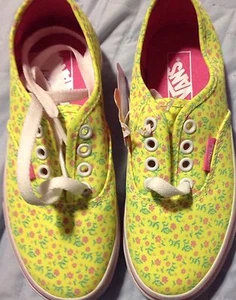 Vans AUTHENTIC (Ditsy Floral) neongelbe Kinder Jugend Schuhe Größe 11,5 - Bild 1 von 3