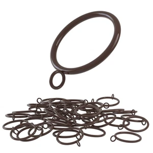 48 Pack 1.5 In Cocoa Metal Curtain Rings, Drape Sliding Eyelet, No Clips, Rods - Picture 1 of 7