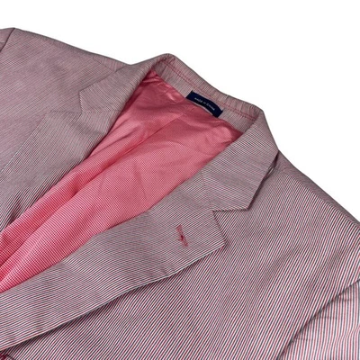 Blazer Stafford Para Hombre 100% Algodón Clásico 2 Botones Rojo/Blanco/Azul Rayas • 42R Foto 1 de 4