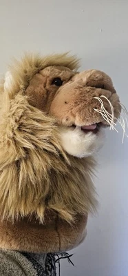 CABEZA DE LEÓN PELUDO DAN DEE MANO MARIONETA DIENTES BIGOTES 17" ALTO ESCUELA IGLESIA HOGAR Foto 1 de 4