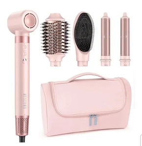 5 in 1 Hair Dryer Brush Fast Blow Dry & Curling Styling Tool Included Travel Bag - Picture 1 of 5