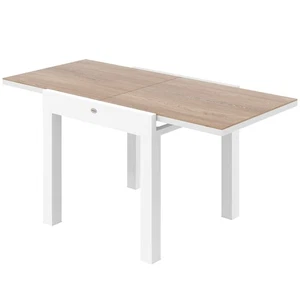 Outsunny Tavolo da Giardino Allungabile da 80-160 cm per 4-6 Posti Bianco - Foto 1 di 10