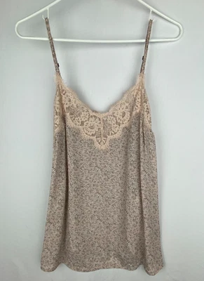 Camiseta sin mangas Abercrombie & Fitch para mujer S micro floral encaje rosa cami fluido cabaña Foto 1 de 4