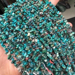 3-5 mm Hochwertige Natürliche Blau Chrysokoll Chip Perlen für Schmuck Herstellung 30 Zoll - Bild 1 von 6