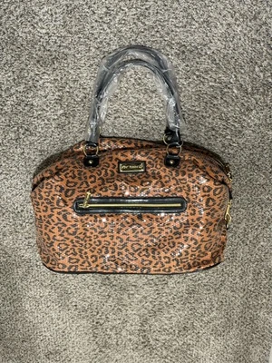 Betsey Johnson Women's Animal Print Brown Double Top Handle Duffle Bag - Image 1 of 4