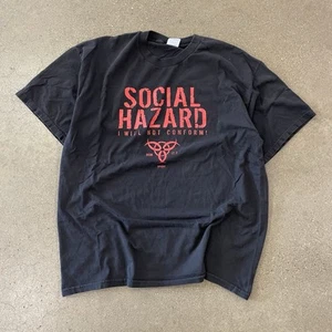 Kerusso Y2K Vintage Social Hazard I Will Not Conform Kerusso T-Shirt Jesus Tee - Picture 1 of 7