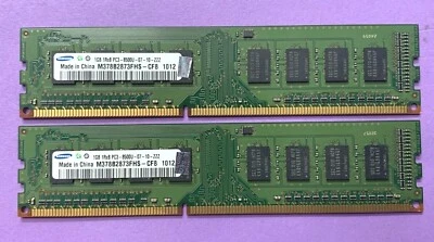 💥SAMSUNG 2GB (2X1GB) 1Rx8 PC3-8500U COMPUTER RAM MEMORY M378B2873FHS-CF8  - Image 1 of 2