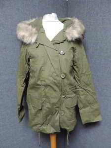 H&M Khaki Hooded Parka UK 8 RRP £49.99 LN120 EE 05 - Picture 1 of 6