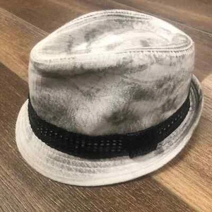 VINTAGE Y2K 2000s Cremieux Acid Wash Gray Fedora Mens Hat - L / XL 22.25" - Picture 1 of 6