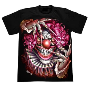 T-Shirt Joker Clown 4D Graphic Mens Black Shirt Glow In The Dark New Year Gift - Picture 1 of 8