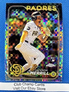 2024 #207 Jackson Merrill Topps Chrome Baseball X-Fractor RC Padres - Bild 1 von 2