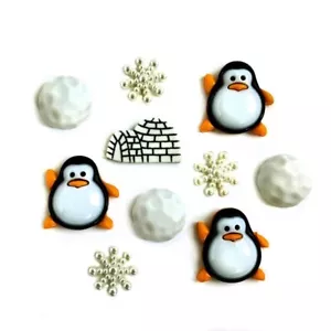 Penguin Pals - 4819 - Buttons Galore Animal Embellishments - Craft Sewing Scrap - Picture 1 of 2