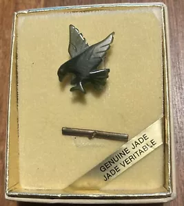 Real Jade Eagle and Leather Canadian tie bars DJ Liquidation - Picture 1 of 4