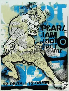 Ames Bros Riot Act Seattle Poster Showbox Key Arena 2002 signiert nummeriert von 50! - Bild 1 von 1