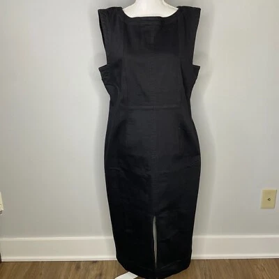 Vestido midi de mezclilla sin mangas Anthropologie Pilcro para mujer talla XL negro Foto 1 de 4