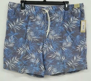 Roundtree & Yorke Caribbean Dark Teal Palm Trunks Men's Swimwear NWT $49.50 XXL - Picture 1 of 3
