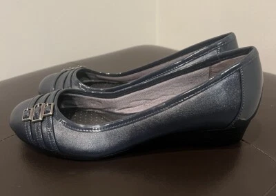 Mocasines LifeStride de cuero vegano azul, para mujer talla 7M Foto 1 de 4