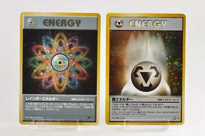 Pokemon Card Metal Energy/Rainbow Energy(Swirl) Holo Rare Old Back Japanese MP - Image 1 of 4