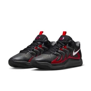 NIKE KD 17 EP FJ9488-001 Black Iron Gray University Red White - Picture 1 of 12