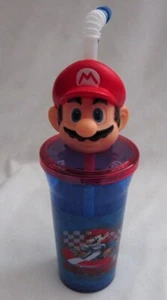 Mario Brothers Mario Head Design 14oz Tumbler Trinkflasche mit Strohhalm - Neu! - Bild 1 von 1