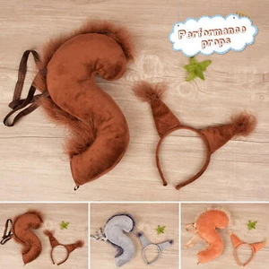 1 Set Eichhörnchen Stirnband Schwanz Lustige Dekoration Eichhörnchen Ohren - Bild 1 von 11