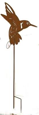Hummingbird Bird Silhouette Garden Stake Decor Metal By Sunset Vista 36” - Image 1 of 3