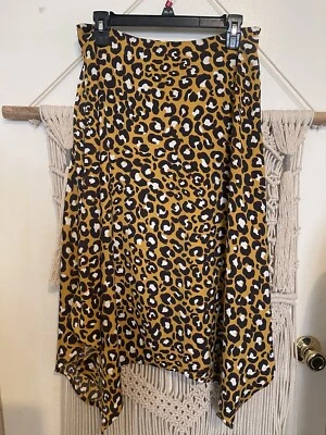 WHO WHAT WEAR ANIMAL PRINT SIDE ZIP FLARE SKIRT WOMEN'S SIZE 6 - Image 1 of 4