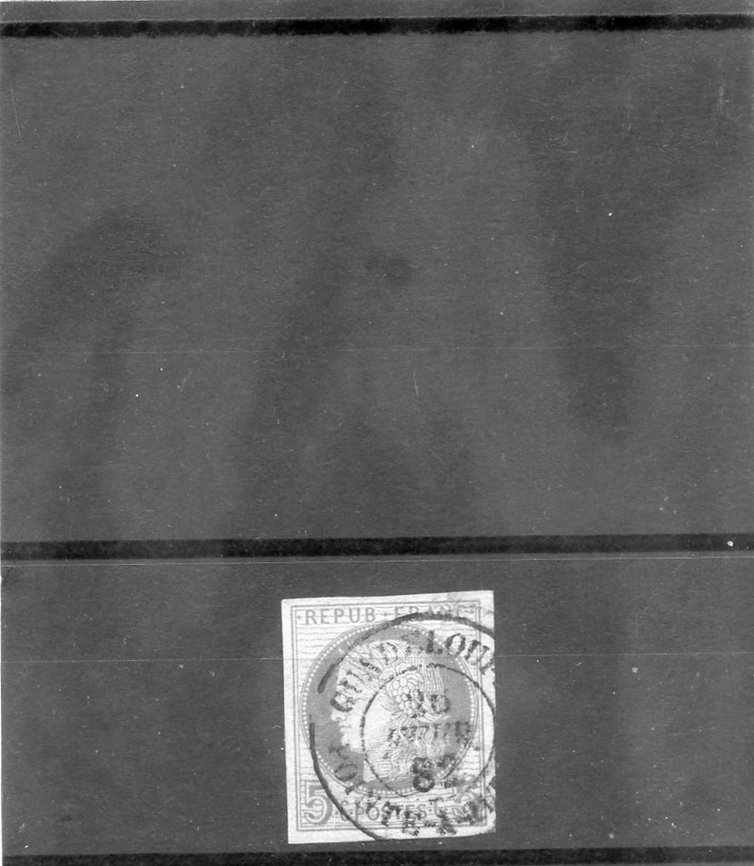 GUADELOUPE, FORERUNNER (YT 17)VF 5c GREEN/AZURE, POINTE-A-PITRE, 26APR82  $300 - Image 1 of 1