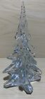 Vintage MCM Art Glass 9” Glass Christmas Tree Clear Holiday Decor *READ