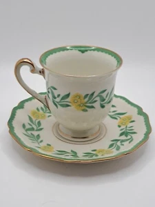 Vintage Royal York China Hohenberg Enameled Daffodil Demitasse Cup & Saucer - Picture 1 of 5