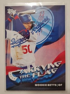 2023 Topps Flagship Collection Mookie Betts #CTF-13 Carrying The Flag SSP 84/100
