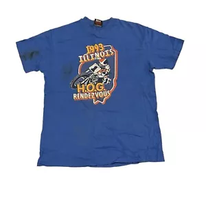 Authentisches Vintage Harley Davidson H.O.G 93 Illinois Baumwolle Herren großes T-Shirt - Bild 1 von 3