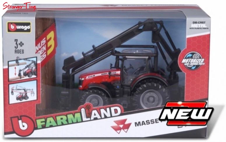 Tractor forestal Bburago Massey Ferguson + cargador de leña coche a escala 10 cm Foto 1 de 1