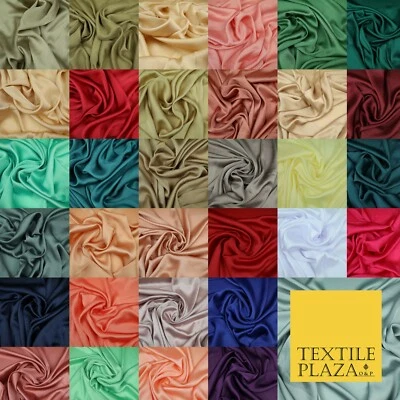 Fine Silky Soft Sateen Satin Georgette Dress Fabric Draping Lining - 45 COLOURS - Image 1 of 2
