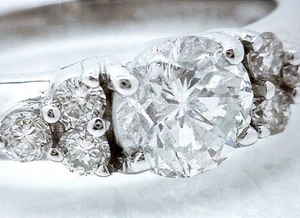 Wunderschöner EGL/UGS $ 14450 14k Weißgold 1,25ct SI2 F runder Brillant Diamantring - Bild 1 von 4