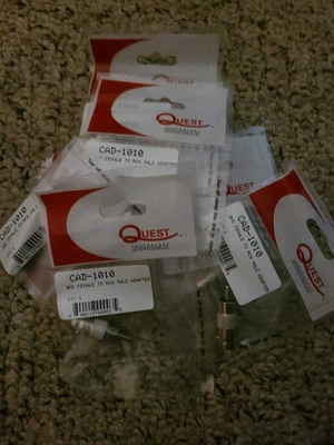 9 Pack Quest Technology Intl. Inc. BNC Female to RCA Male Adapter CAD-1010 - Image 1 of 4