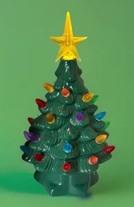 Mr. Christmas 2006 Light Up Multicolor Ceramic Christmas Tree 8" X 3” - Picture 1 of 11