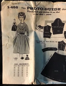 Vintage 1962 Versandhaus vorgeschnittenes Schnittmuster 1-486 Sommerkleid, Jacke - Größe 20 - Bild 1 von 2