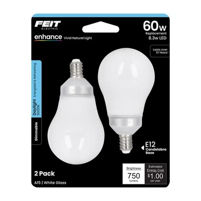 Feit Electric BPA1560C950CA2 60W Filament LED Bulb 3.4 L x 1.8 Dia. in. 6 Pack - Image 1 of 2