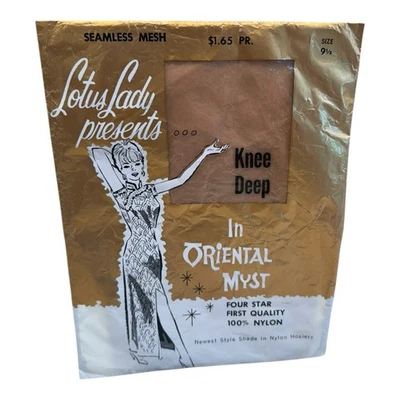 Medias de colección Lotus Lady malla sin costuras oriental myst talla 9 1/2 primera calidad Foto 1 de 2