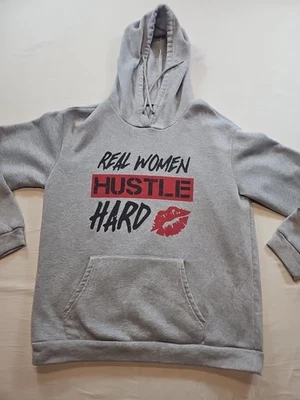 Unbranded Women's Size large Gray pull over  "Real Women Hustle Hard" Sweater  - Image 1 of 4