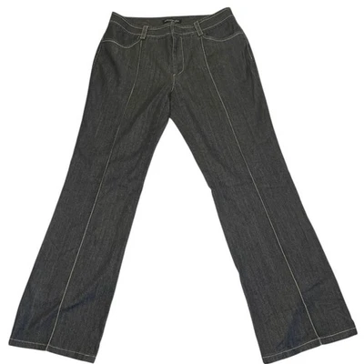 Pantalones de mezclilla Kenneth Cole acampanados para mujer talla 2 gris puntada pintuck Y2K raros precio de venta sugerido por el fabricante 98 USD Foto 1 de 4