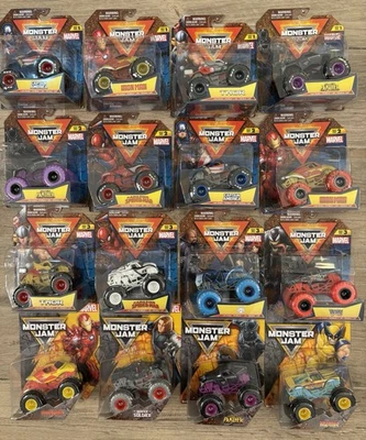Monster Jam Trucks 1/64 Marvel Super Heroes Series 1 2 3 4 Complete Set - Image 1 of 4