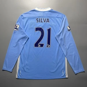 MANCHESTER CITY UMBRO 2011/2012 SOCCER FOOTBALL HOME JERSEY #21 SILVA SIZE “42” - Picture 1 of 19