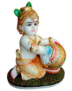 8" BalKrishna Child Krishna Gopal Krishan idols statue murti Laddu Gopal moorti - Picture 1 of 4